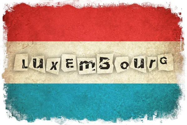 Luxembourg grunge flag with text — Stock Photo, Image