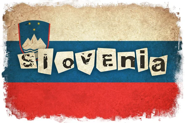 Eslovenia grunge bandera ilustración del país europeo con texto —  Fotos de Stock