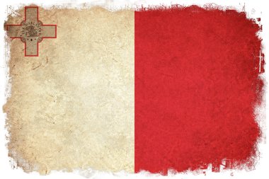 Malte grunge bayrak çizimi Avrupa ülkesi