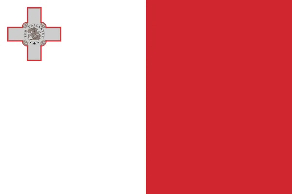 Drapelul Malte ilustrație a țării europene — Fotografie, imagine de stoc