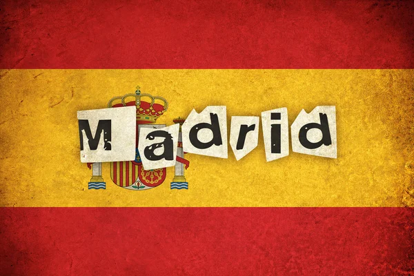 Španělsko grunge vlajky ilustrace evropské země s textem — Stock fotografie