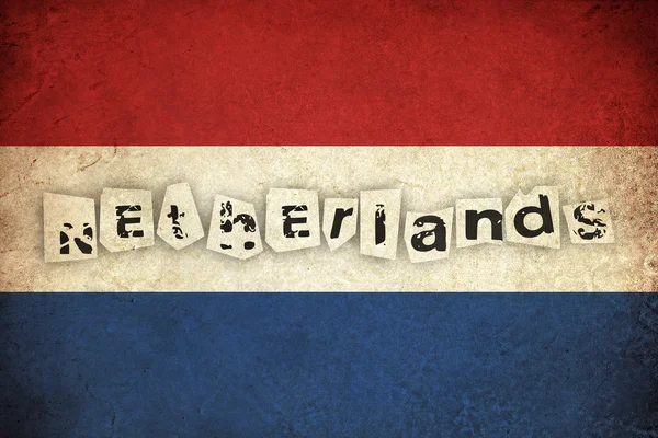 Netherlands grunge flag illustration of european country with te — Stock Photo, Image