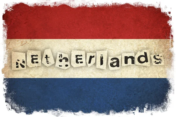 Netherlands grunge flag illustration of european country with te — Stock Photo, Image