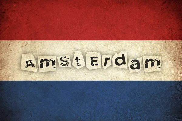 Netherlands grunge flag illustration of european country with te — Stock Photo, Image