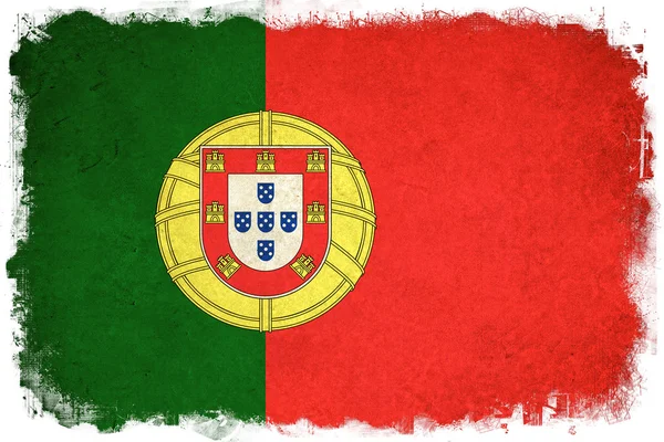 Avrupa ülkesi Portekiz grunge bayrağı çizimi — Stok fotoğraf