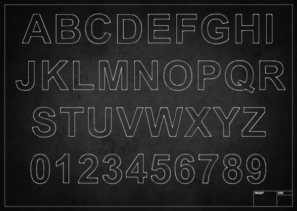 Μαυροπίνακας με τα γράμματα του αλφαβήτου — Φωτογραφία Αρχείου