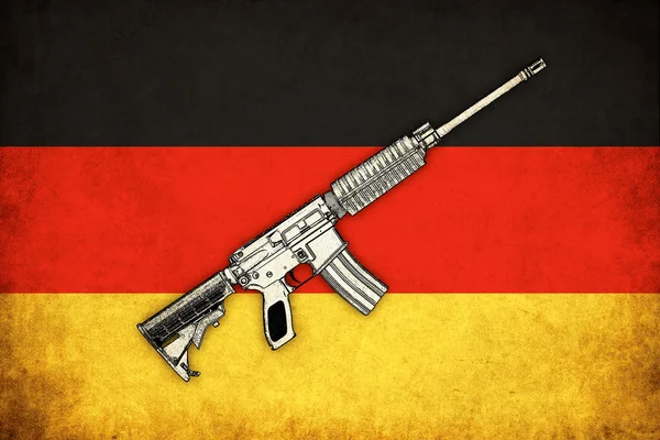 Almanya grunge bayrak savaş silahları çizim ile — Stok fotoğraf