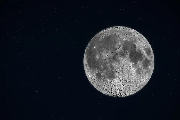 Luna nel cielo con stella — Foto Stock