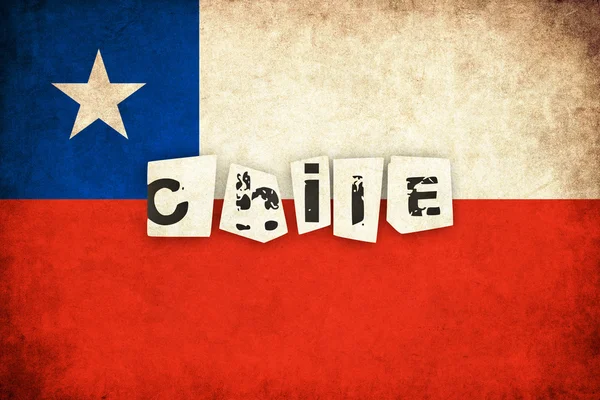 Chile grunge flag ilustración de país con texto — Foto de Stock