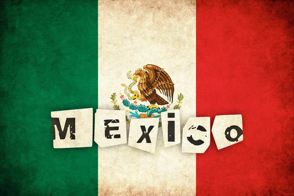 Mexico grunge vlag illustratie van land met tekst — Stockfoto