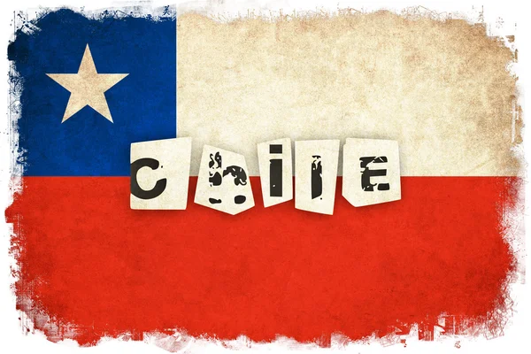 Chile grunge flag ilustración de país con texto — Foto de Stock