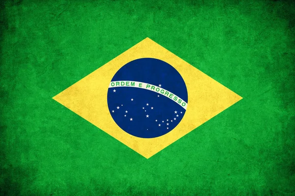 巴西 grunge 的国家的国旗插图 — 图库照片