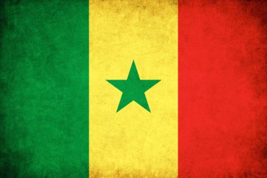 Senegal grunge bayrak çizimi Afrika ülkesi