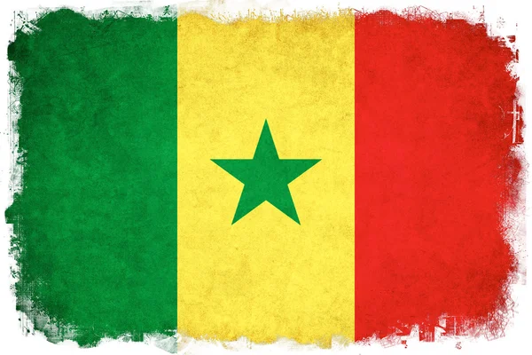 Senegal grunge bandera ilustración de país africano — Foto de Stock