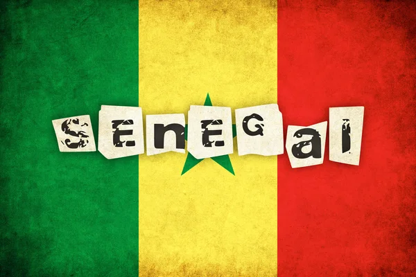 Senegal grunge vlag illustratie van Afrikaanse land, met tekst — Stockfoto