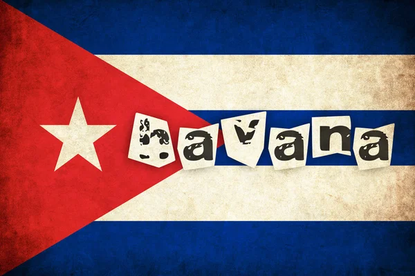 Cuba grunge vlag illustratie van land met tekst — Stockfoto