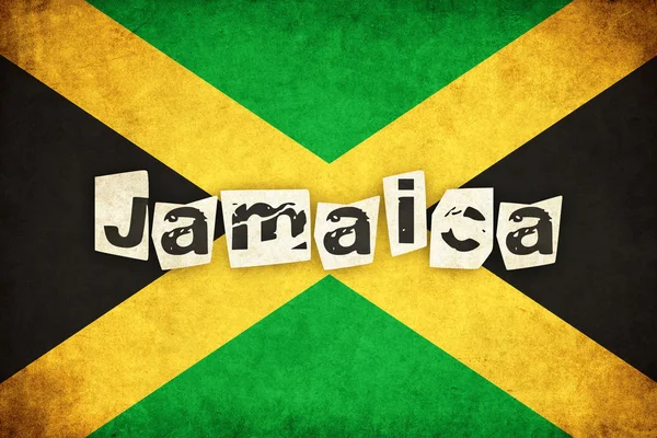 Jamaica grunge flag illustration des landes mit text — Stockfoto