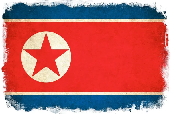 Kuzey Kore grunge bayrak çizimi Asya ülkesi — Stok fotoğraf