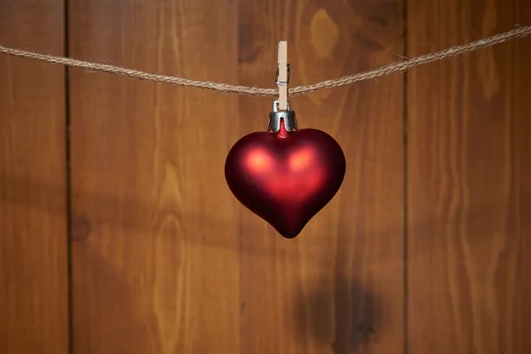 День Святого Валентина червоне серце прикраса — стокове фото