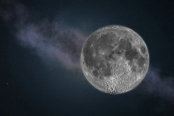 Luna nel cielo con stella — Foto Stock