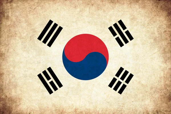 Jižní Korea grunge vlajky ilustrace asijské země — Stock fotografie