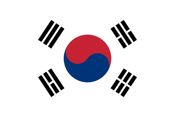 Νότια Κορέα σημαία Εικονογράφηση της ασιατικής χώρας — Φωτογραφία Αρχείου