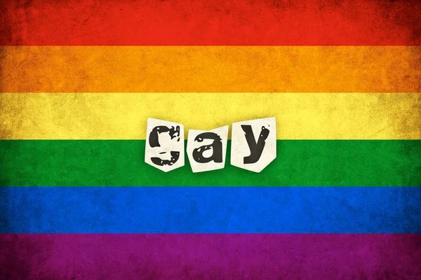 Grunge Rainbow flag illustration av gay och lesbisk med text Royaltyfria Stockfoton