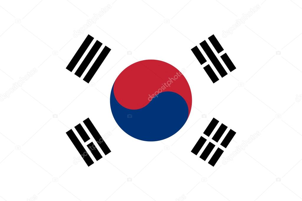 South Korea flag illustration of asian country