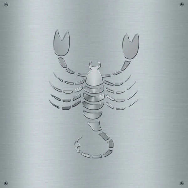 Horoscope zodiac sign Scorpio in metal plate — стокове фото