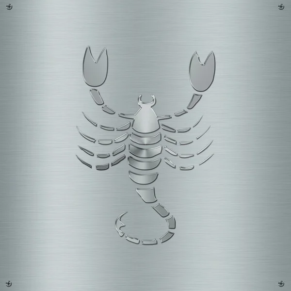 Horoscope zodiac sign Scorpio in metal plate 图库照片