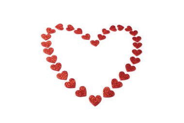 Sevgililer günü kırmızı kalp dekorasyon