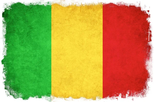 Malí bandera grunge ilustración del país africano —  Fotos de Stock