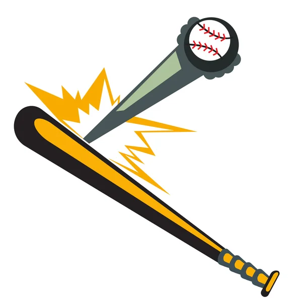 Two Baseball Bats and Ball, Sport Graphic, Label, Banner, Logo Elements