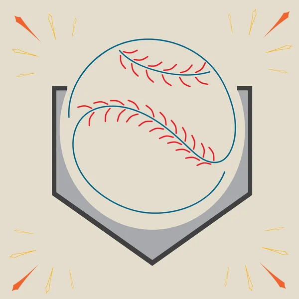 Két Baseball ütő és labda, Sport grafikus, címke, Banner, logó elemek — Stock Vector