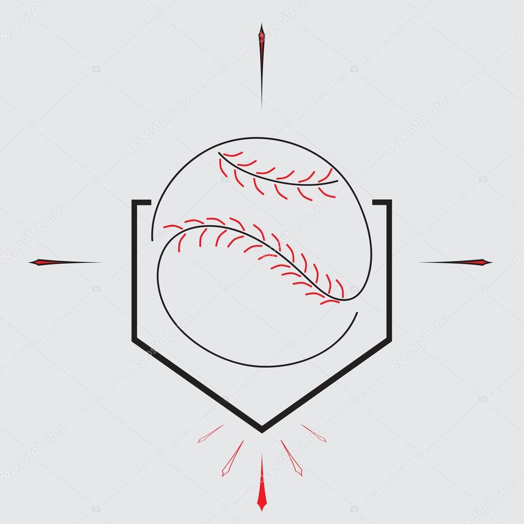 Two Baseball Bats and Ball, Sport Graphic, Label, Banner, Logo Elements