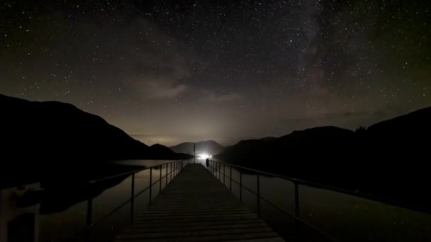 Krótki Timelapse Drogi Mlecznej Nad Ullswater English Lake District — Wideo stockowe