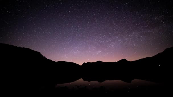 Ένα Time Lapse Του Νυχτερινού Ουρανού Πάνω Από Blea Tarn — Αρχείο Βίντεο