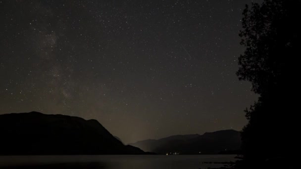 Zeitraffer Der Milchstraße Über Ullswater Englischen Lake District — Stockvideo