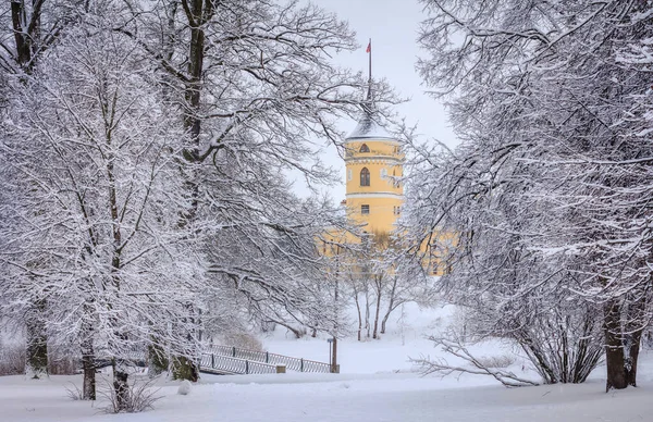 Schloss Bip Der Stadt Pawlowsk Sankt Petersburg Russland Verschneiter Winter — Stockfoto