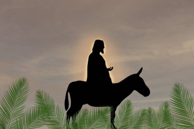 İsa 'nın Kudüs' teki zaferi Eşek Pazarı 'nın üstündedir. Hristiyan Paskalyası.