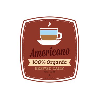 Kahve etiket illüstrasyon