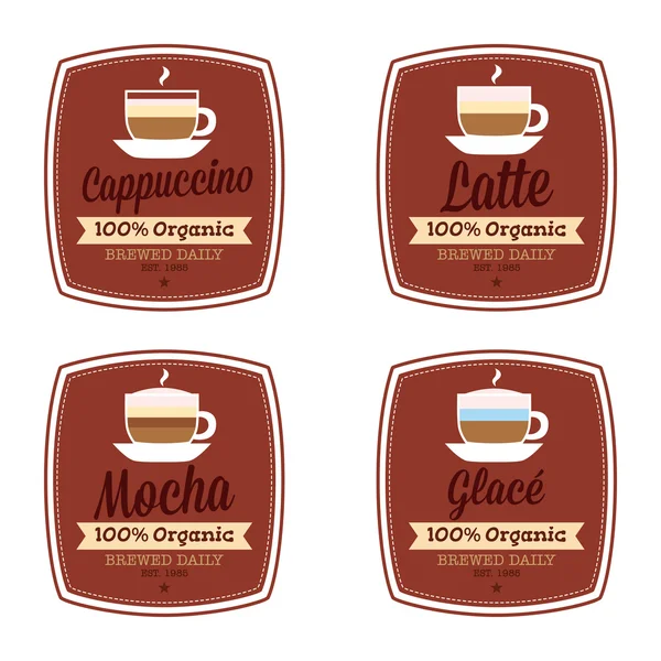 Illustration zum Kaffeeetikett — Stockvektor