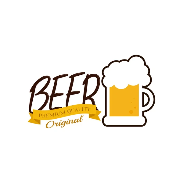 孤立したビールのラベル — ストックベクタ