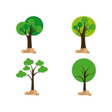 İzole soyut ağaçlar