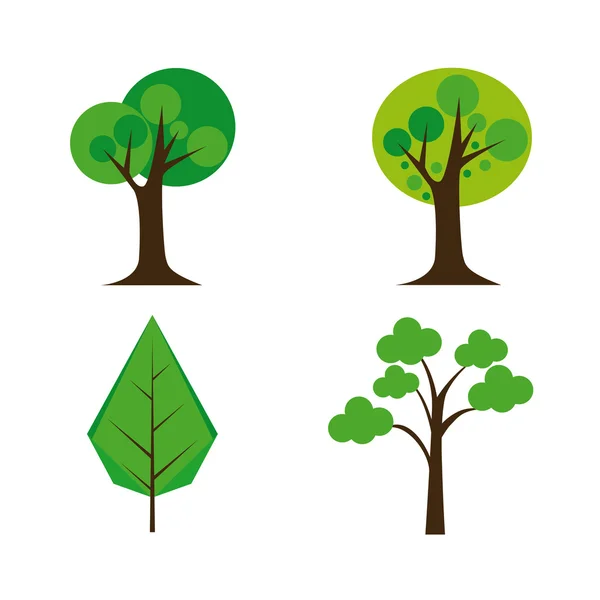 Árvores abstratas isoladas — Vetor de Stock