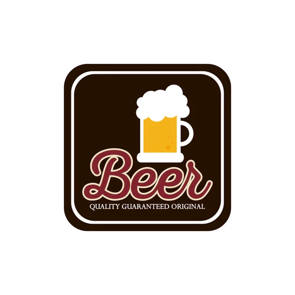 Ilustración etiqueta cerveza — Vector de stock