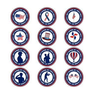 Anma Günü çıkartmaları kümesi