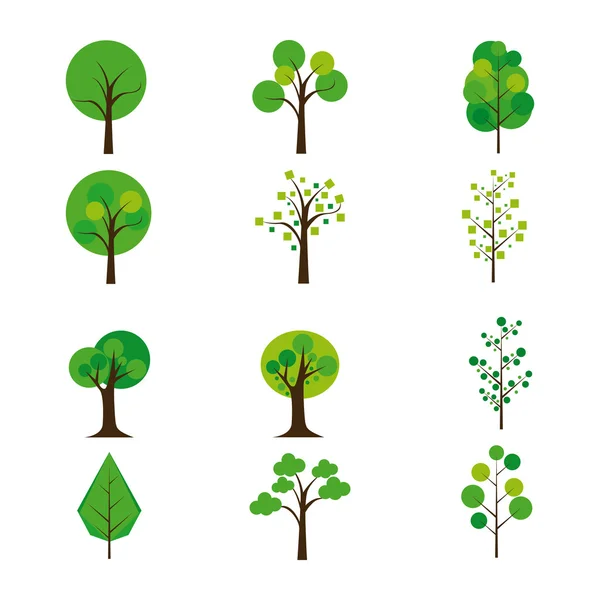 Conjunto de árvores abstratas — Vetor de Stock