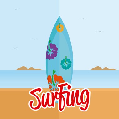 İzole Surfboard illüstrasyon