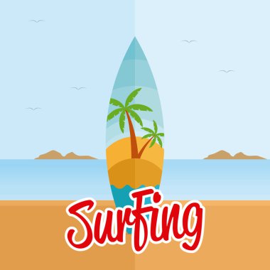 İzole Surfboard illüstrasyon